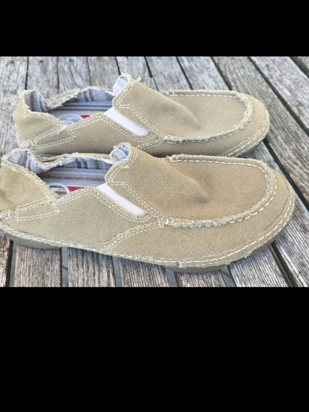 Tony Lama Tan Canvas Slip-On Loafers